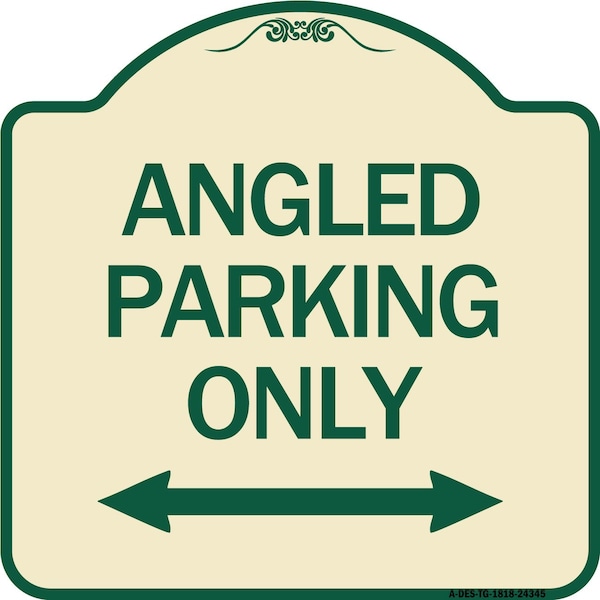 Angle Parking W/ Bidirectional Arrow Heavy-Gauge Aluminum Sign, 18" x 18", TG-1818-24345